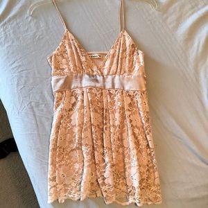 Nude/gold lace tank